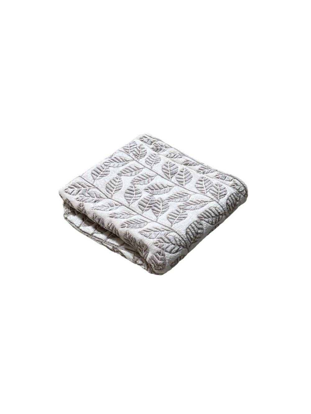 Textured Leaf Print Throw Blanket Light Pink Mauve Soft Accent Cover Quilt